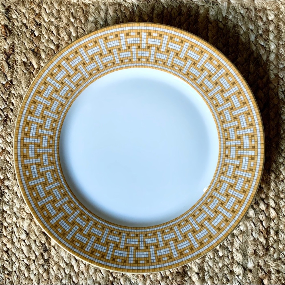 Hermès mosaique au 24 gold dinner plate